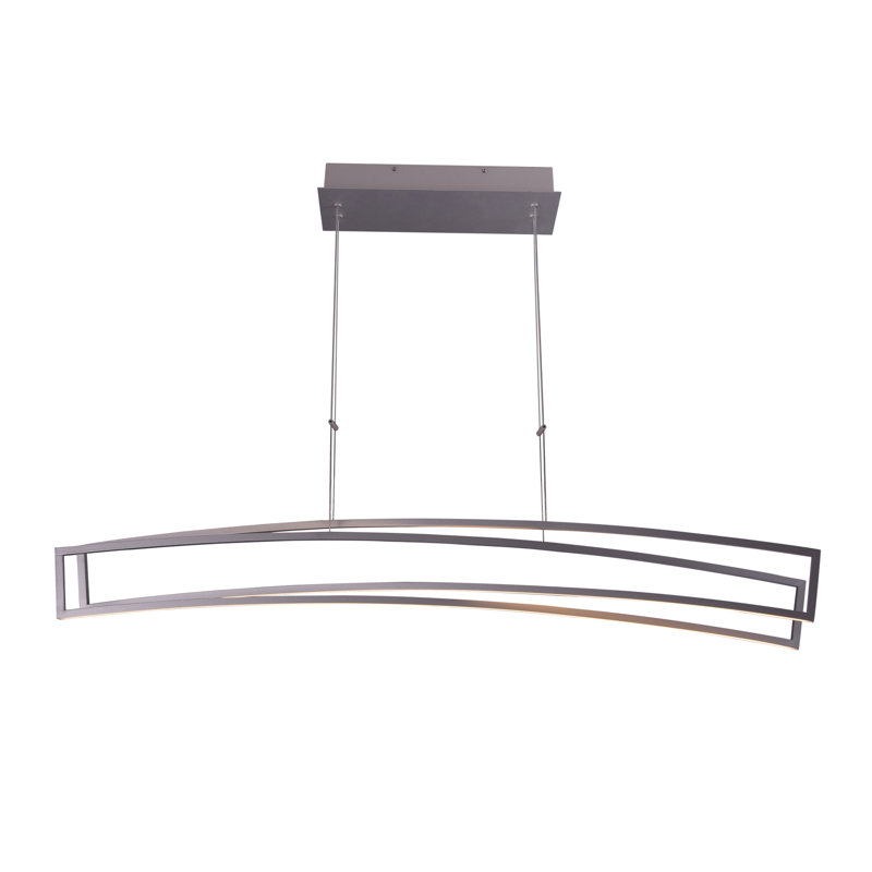 Sirius 46-Inch Silver Integrated LED Linear Chandelier