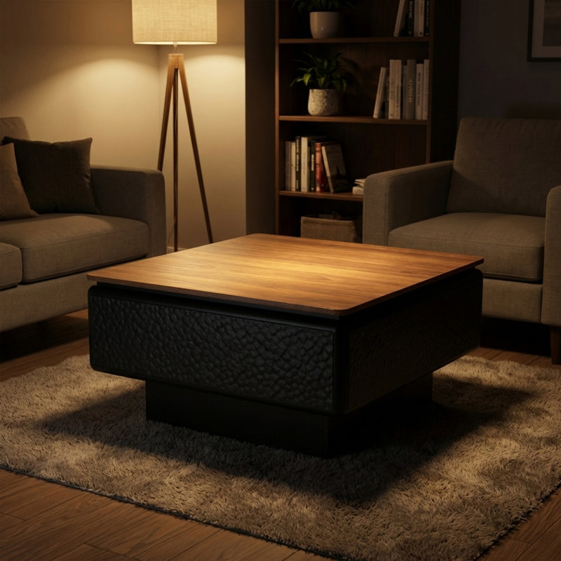 Table basse à plateau relevable