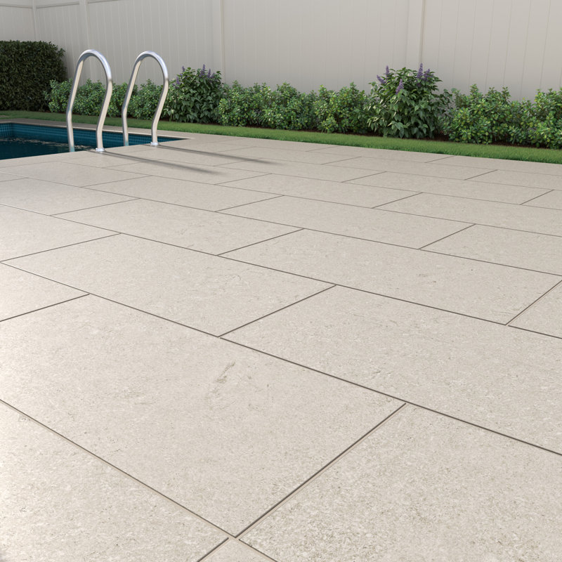 Westvale 24 in. x 24 in. x 0.79 in. Matte Porcelain Stone Look Paver (4 sq. ft./unit, 2 Pieces), Shell