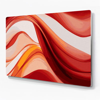 Gradient Abstract 5 Red Metal Wall Art