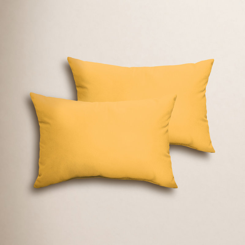 Almeda Outdoor Reversible Throw Pillow, Fresco Daffodil, 12" x 18"