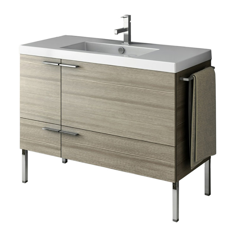 Ensemble de meuble-lavabo simple 39 "Letourneau, Mélèze Canapa