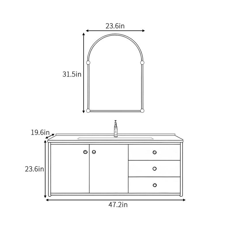 Retro minimalist bathroom cabinet