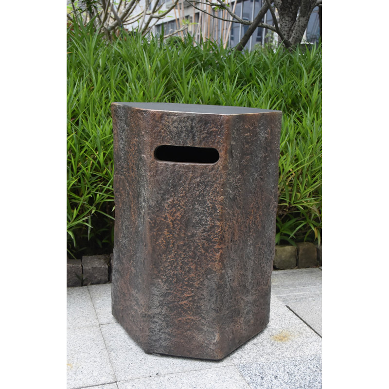 Rustic Brown Concrete Propane Tank Cover and Table