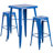 Gyeong 23.75'' Square Metal Indoor-Outdoor Bar Table Set with 2 Square Seat Stools-22109156