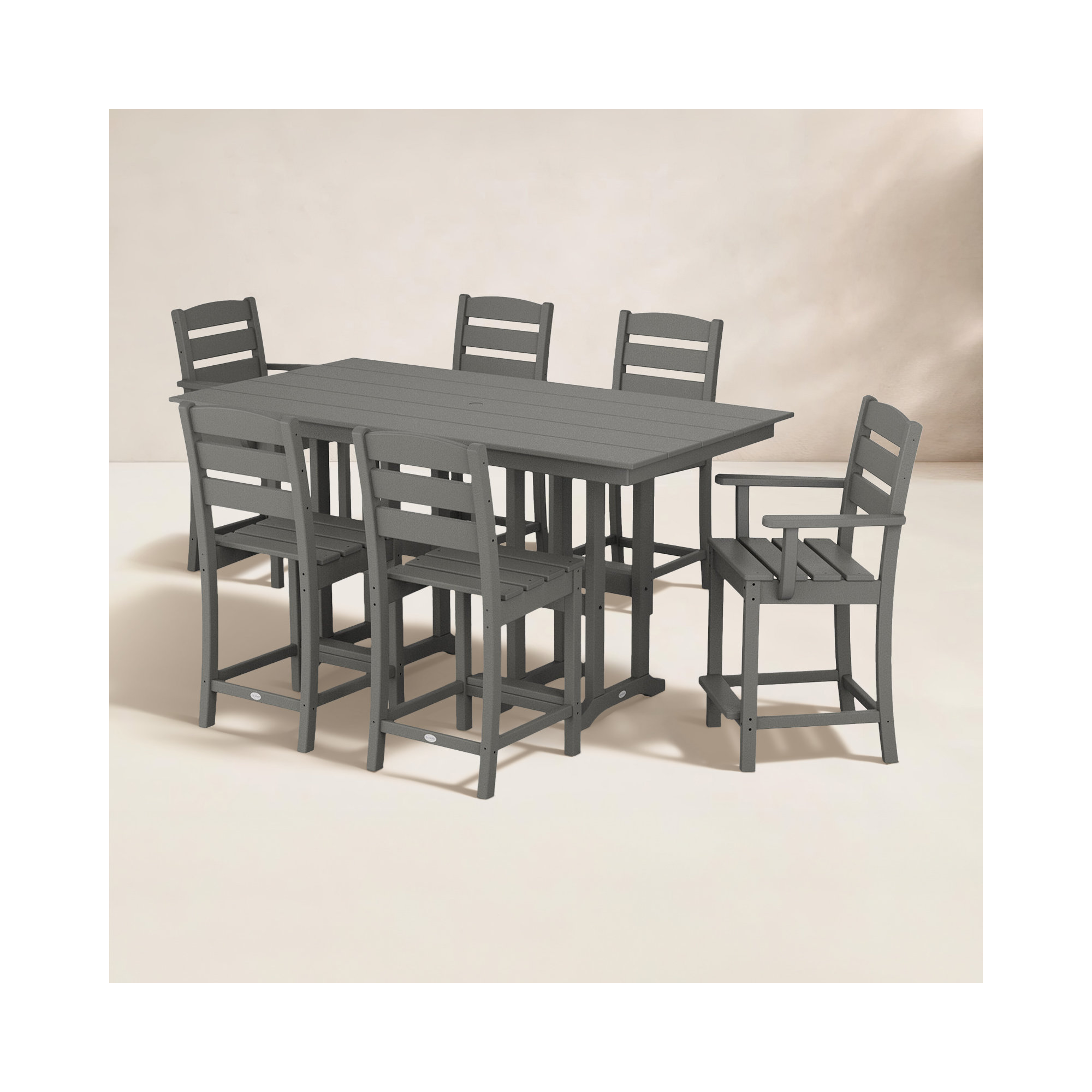 Lakeside 7-piece Counter Set, Slate Gray