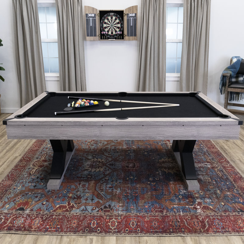 Table de billard en bois rustique 90 po avec pieds en forme de K American Legend