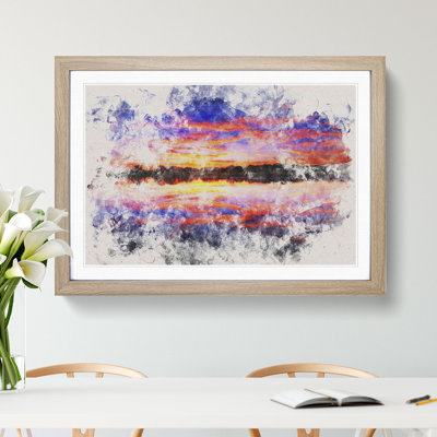 Evening Sunset Watercolour - Picture Frame Graphic Art