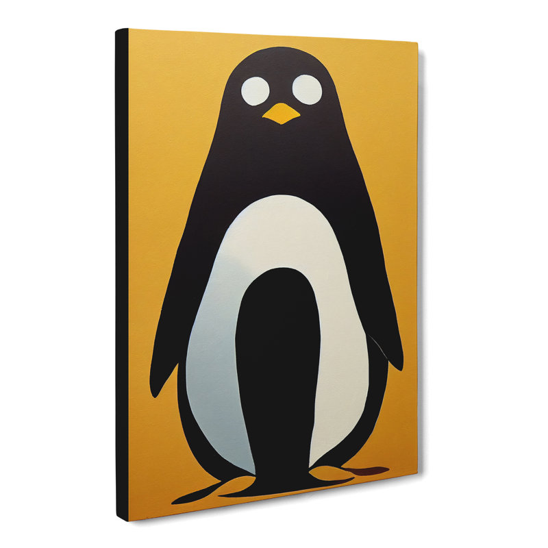 CAN-V0523-1799X Penguin Abstract - Wrapped Canvas Print, 50cm H x 35cm W, No frame