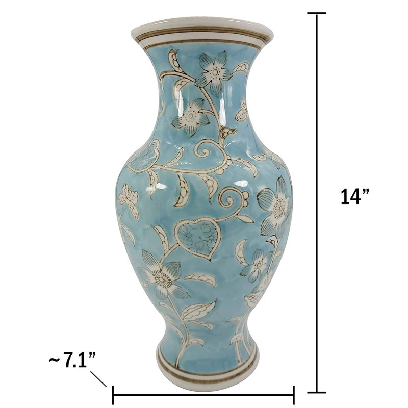 Handmade Ceramic Table Vase, Light Blue