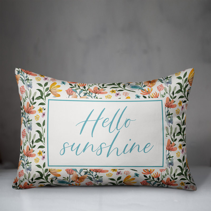  Housse de coussin rectangulaire d'extérieur Hello Sunshine