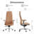 Genuine Leather Executive Chair, Swivel Ergonomic Office Chair, High Back Desk Chair with Tilt Reclining, Aluminum Alloy Base, Adjustable Height-1101275876