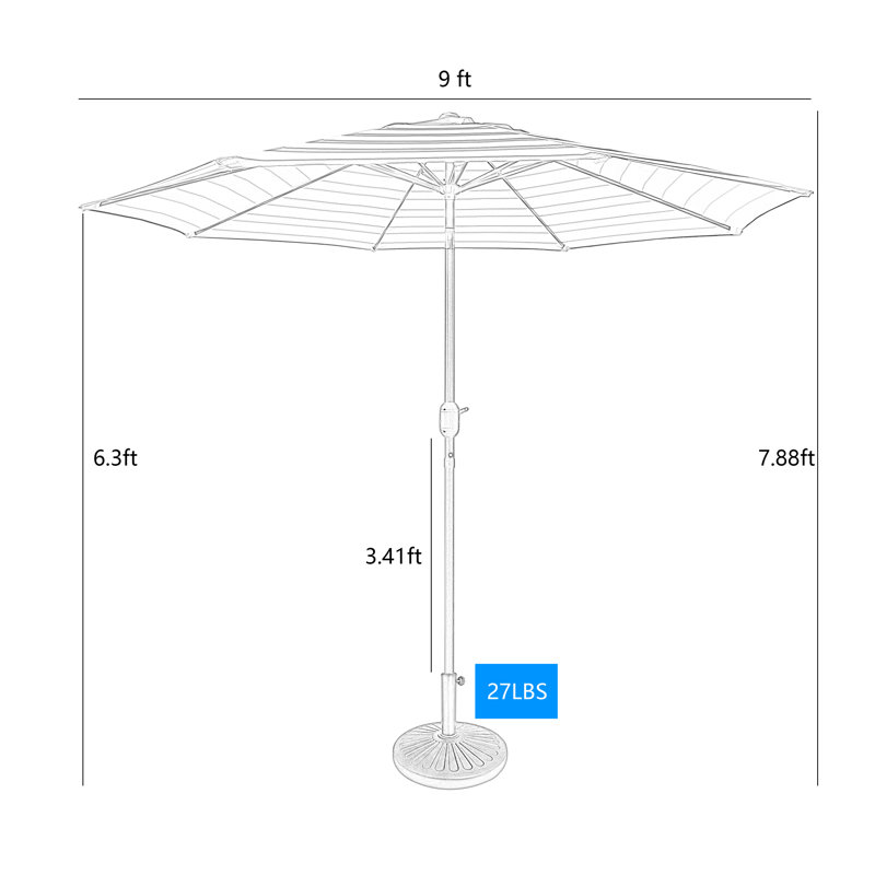 Parasol de marché 105 po Faraz