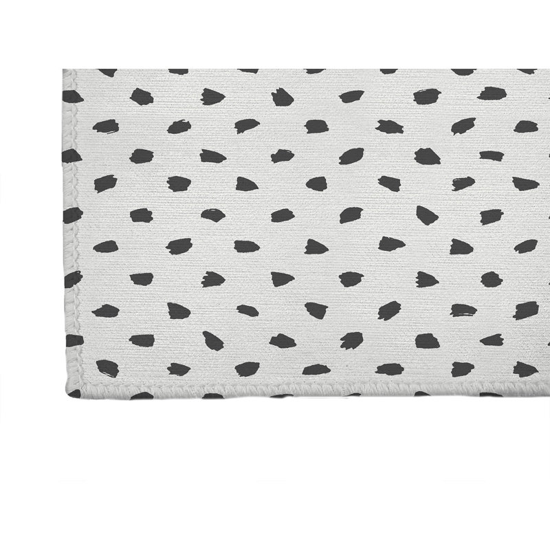 Splat Point Charcoal Kids Play Mat, Ivory/Charcoal, Rectangle 2' x 3'
