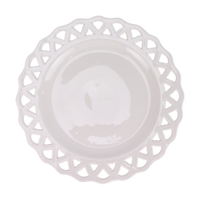Rebeca White Pierced Scalloped Charger