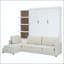 Grand lit escamotable avec canapé et tablettes-133569057