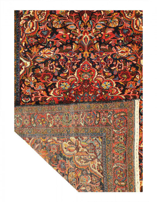 Tapis persan rétro Balouchi noué à la main 4 pi 6 po x 6 pi 11 po