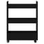 Narrow Storage Trolley 3 Tier Bookcase Rolling Cart Engineered Wood