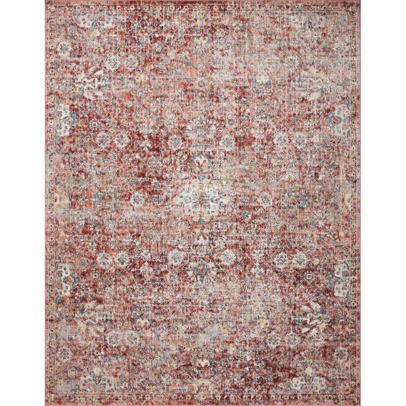 Tapis oriental rouge / ivoire Fiorillo, Rectangle 5 pi 3 po x 7 pi 9 po