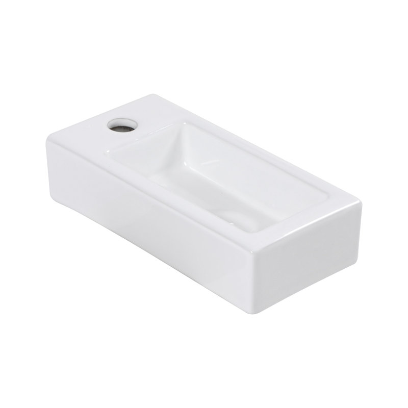 APRESSHUI 7.28'' Ceramic Rectangular Bathroom Sink