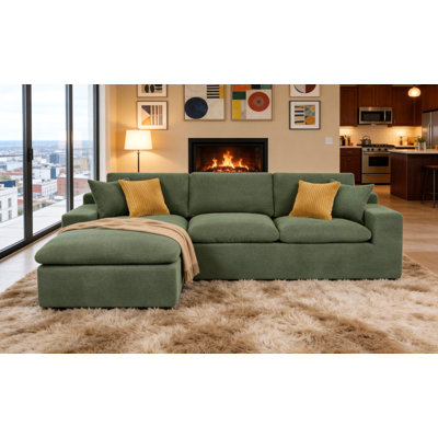 Coffee-Bean Like Upholstered Full Compressed Sectional