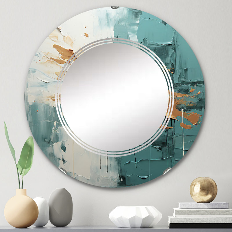 Somonia - Miroir mural moderne rond, 24 po x 24 po