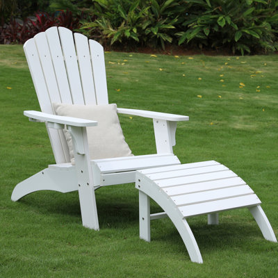 Fauteuil Adirondack surdimensionné toutes saisons avec repose-pieds