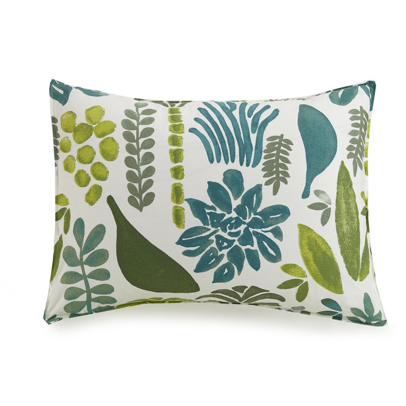 Green Botanical Cotton Full/Queen Duvet Cover Set