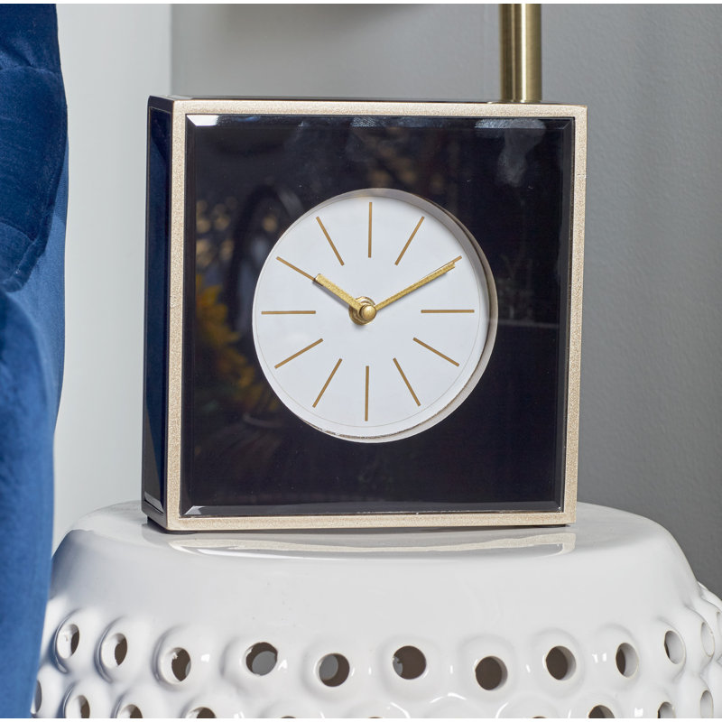 Horloge de table carrée moderne, Noir