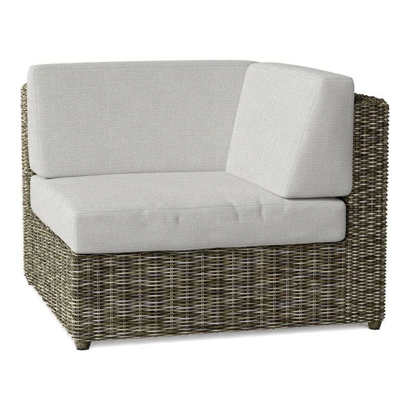 Sag Harbor Outdoor Corner Wedge Lounge Chair, Sag Harbor Driftwood, Sailcloth Seagull