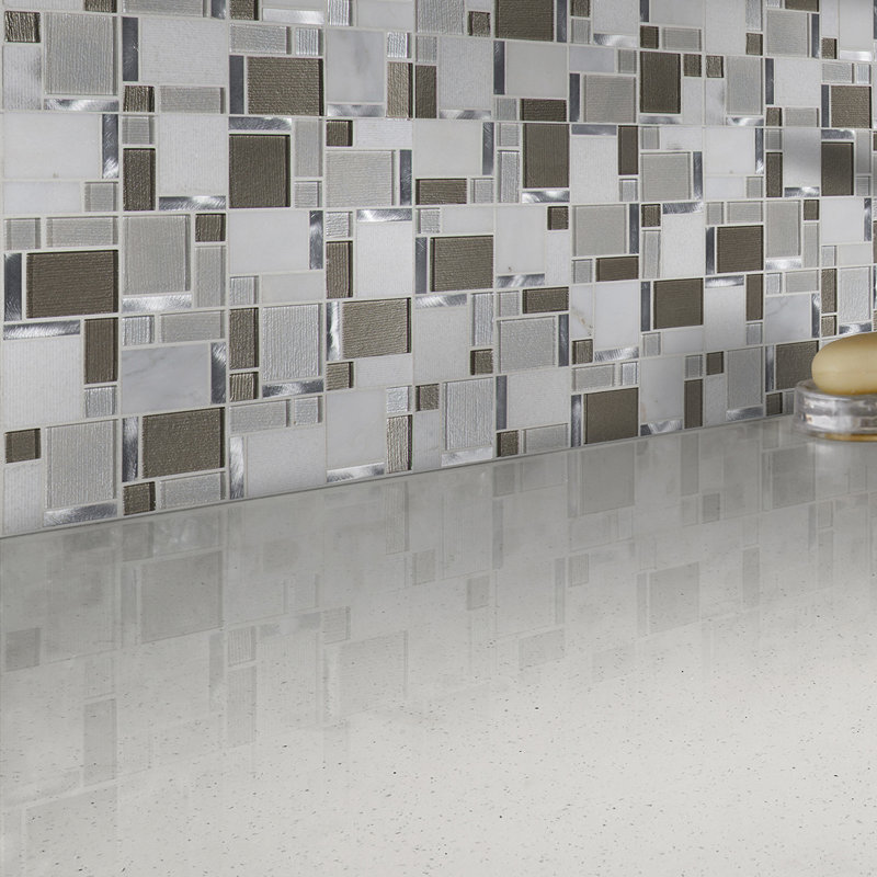 Carrelage mosaïque gris / brun en verre / pierre Magica