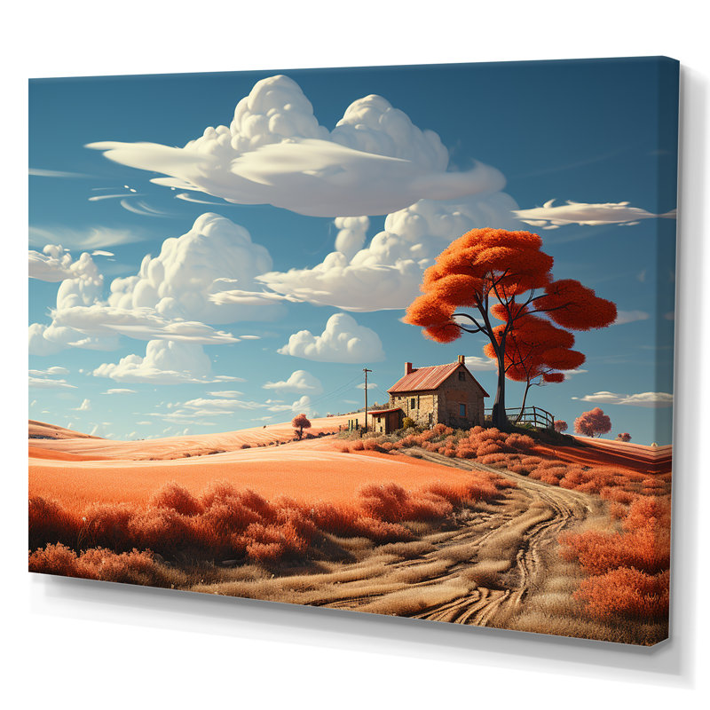 Dreamy Farm Hues Landscape, H 12 po x l 20 po x P 1 po, Toile tendue