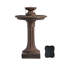 Fontaine à eau XBrand 28 po, 1 rangée, bain d'oiseaux extérieur, résine brune, avec panneau solaire, pompe solaire pour la décoration de jardin