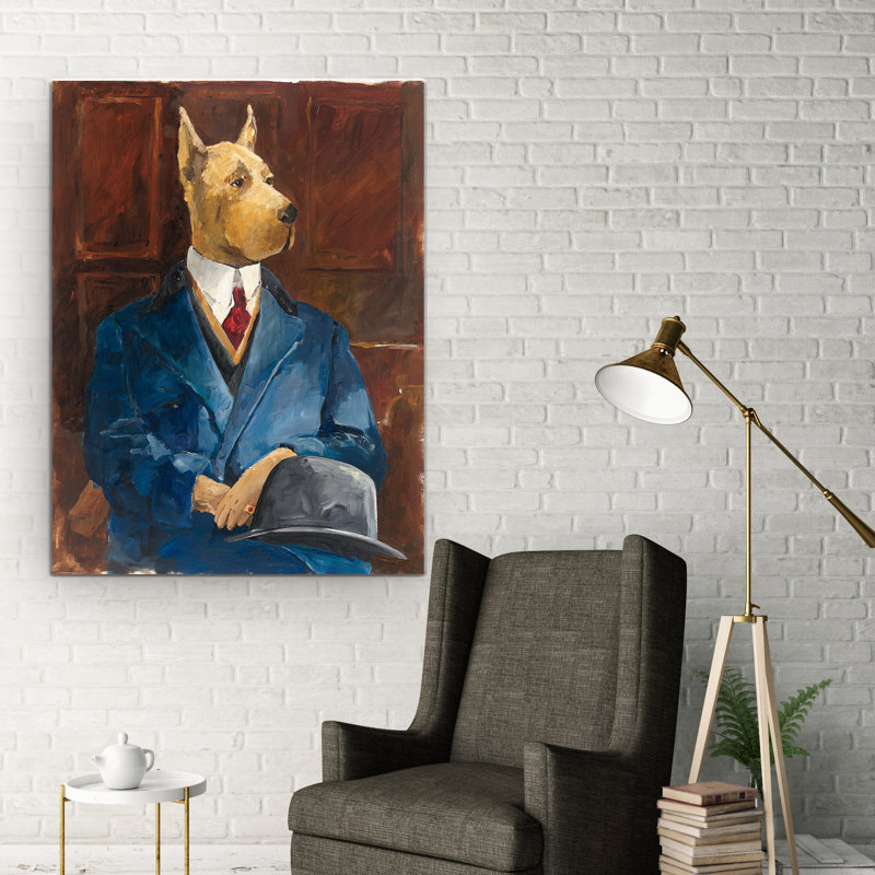 « inspector dogleash », reproduction d’art sur toile tendue, H 36 po x l 48 po x P 1,5 po