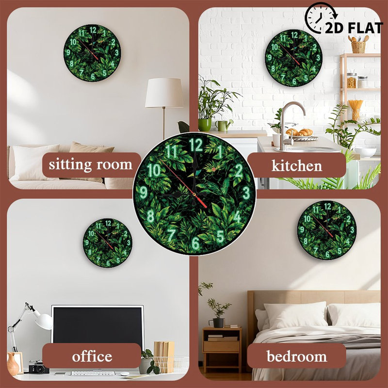Horloge de la jungle avec chiffres lumineux