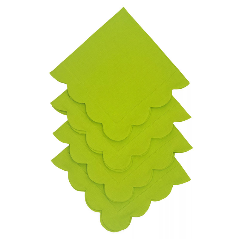 Sunflower Scallop Napkin, Green