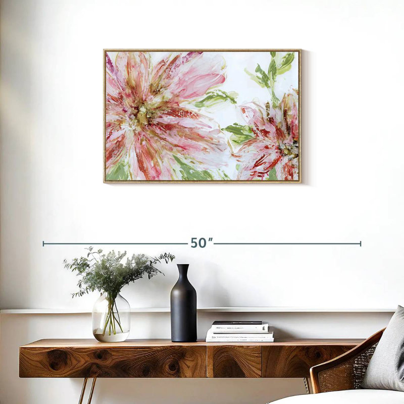 Panache floral, Cadre flottant en bois naturel, 31 po x 21 po