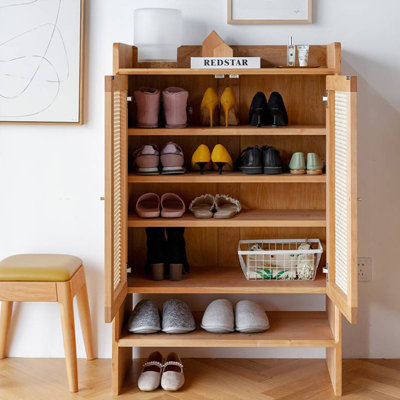 Armoire de rangement à chaussures en rotin