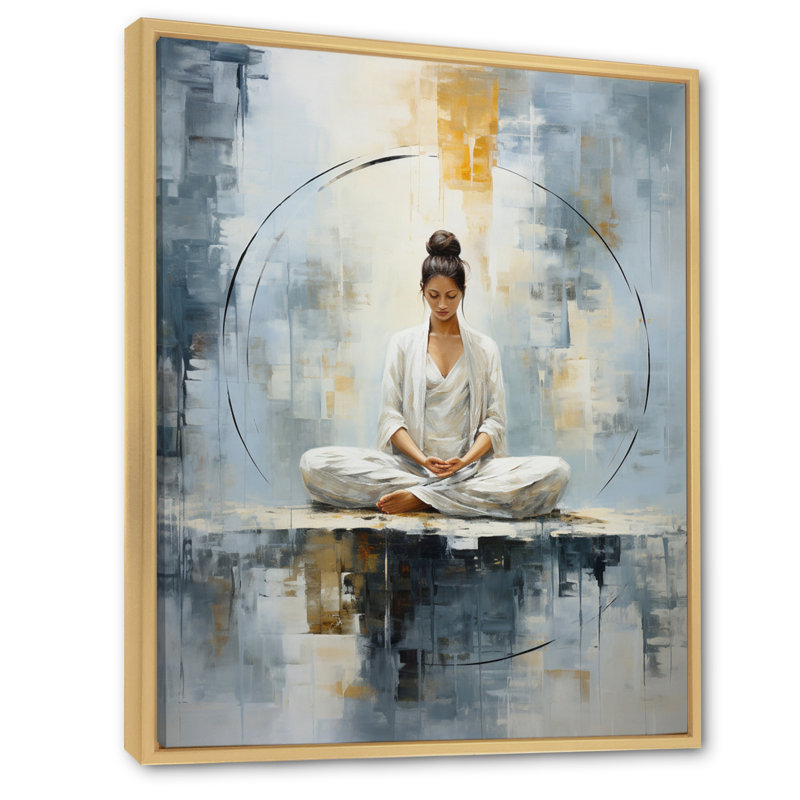 «Yoga Serene Zen Pastel III», reproduction d'art sur toile, H 32 po x l 16 po x P 1 po, Naturel