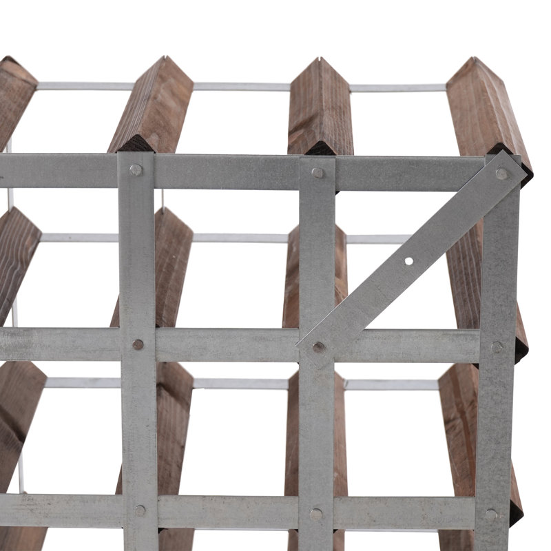 Bohun 42 Bottle Solid Wood Standard Wine Bottle Rack Brown