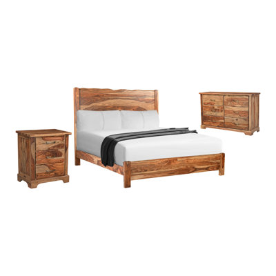 Chaliyah 3-piece Live Edge Solid Wood Bedroom Set