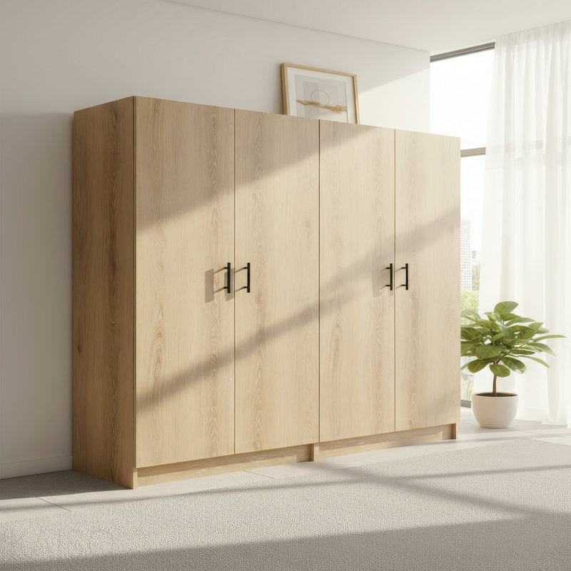 Armoire de rangement tout usage en chêne (ensemble de 2 pièces), Chêne