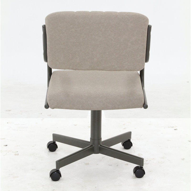 Chaise avec accoudoirs rembourrée Xhemil, gris, Bois flotté