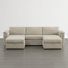 Cleland 122" W Modern 5-Piece Upholstered Modular Sofa With Ottoman
