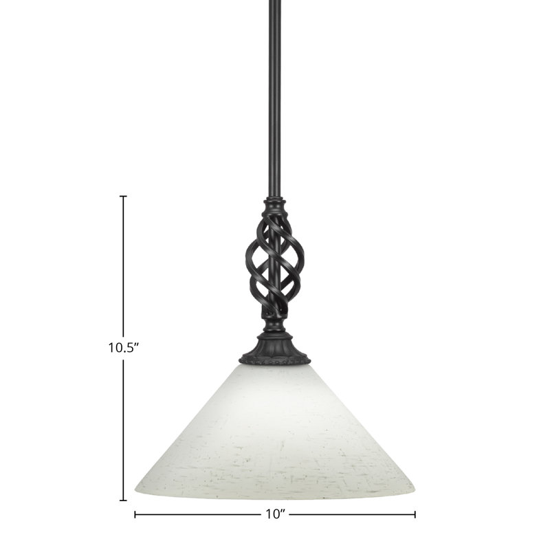 Eleganté Stem Hung Mini Pendant, 10.5" H x 10" W x 10" D