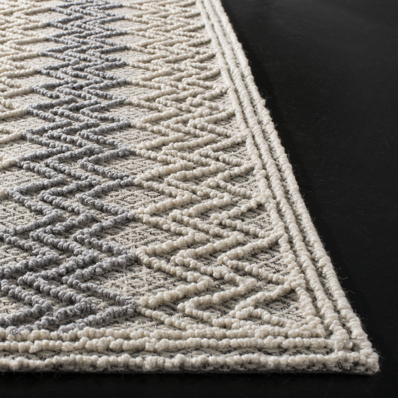Hamlin Trace Hand Tufted Wool Chevron Rug, Square 6'