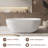 59" Stone Resin Freestanding Bathtub, Contemporary Oval Stand Alone Soaking Tubs, Solid Surface Bathtub with Drain & Overflow-124635953