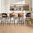 Swivel Faux Leather Counter Stool with Bentwood Backrest (Set of 2)-983254338