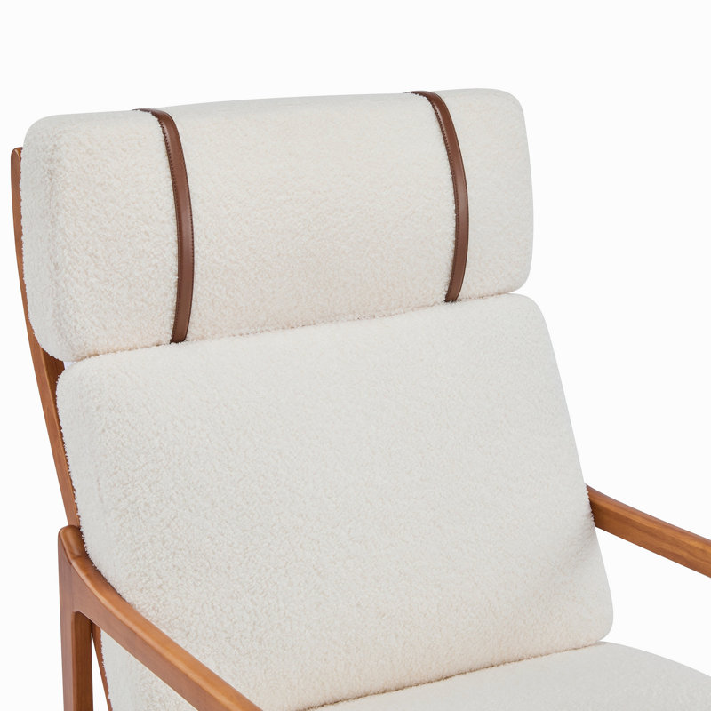 Fauteuil d'appoint Mid Mid Century, Beige Boucle 
