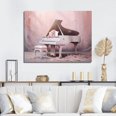 «Pink Pastel Piano Play III», impressions sur toile de piano